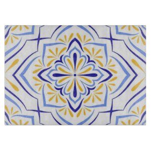 Tabla De Cortar Lusitana Grace Elegant Blue and Gold Mediterranean
