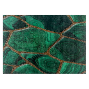 Tabla De Cortar Luxury Emerald Malachite Green Marble Abstract