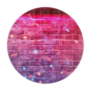 Tabla De Cortar Luz de neón: pared de ladrillo vacío.