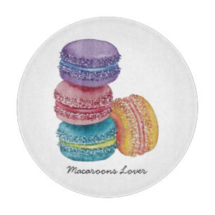 Tabla De Cortar Macarones De Arcoiris Cuidados En Acuarela