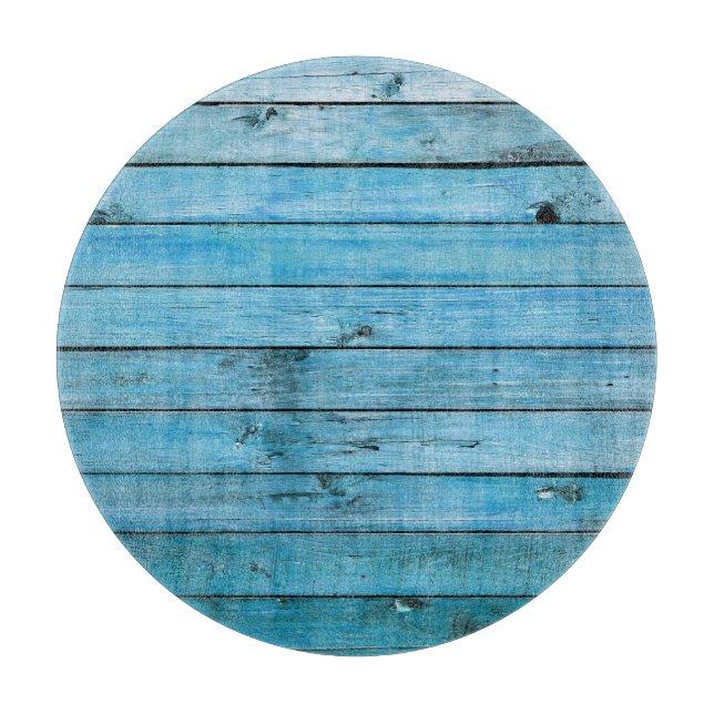 Tabla De Cortar Madera natural azul, fondo texturado. (Anverso)