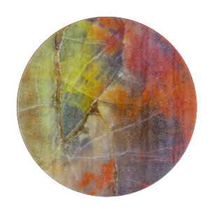 Tabla De Cortar Madera Petrificada de Colores de Arcoíris