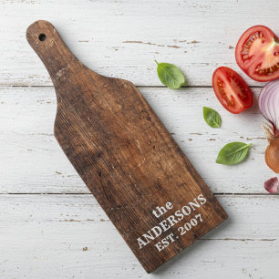 Tabla De Cortar Madera raspada rústica personalizada