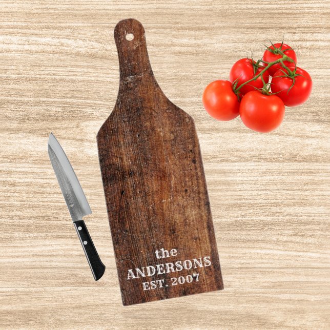 Tabla De Cortar Madera raspada rústica personalizada (Subido por el creador)