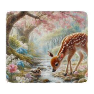 Tabla De Cortar Maderas de primavera con pato y cebada/ciervo
