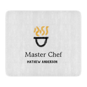 Tabla De Cortar Maestro chef agregar nombre sartén negra humo de f