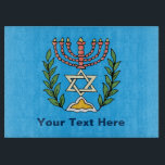 Tabla De Cortar Magen persa David Menorah<br><div class="desc">Esta imagen fue adaptada de una antigua teja judía persa y cuenta con una menorah con un Magen David (Estrella de David) enmarcado por ramas de olivo. Se han conservado las imperfecciones de la imagen original pintada a mano.</div>