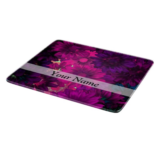 Tabla De Cortar Magenta floral moderna (Borde)