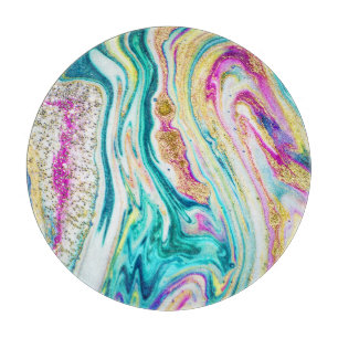 Tabla De Cortar Mágica Marbling: Diseño de pinturas metálicas.