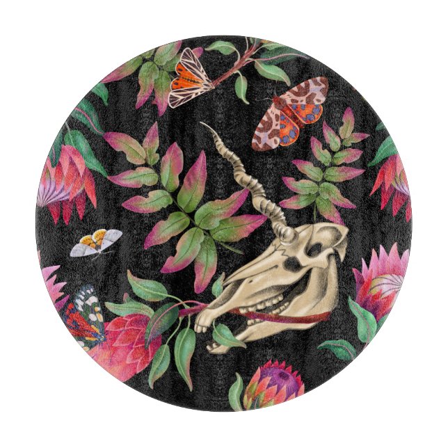 Tabla De Cortar Magical Forest Unicorn Dark Pattern. (Anverso)