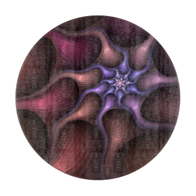 Tabla De Cortar Magnífico Resumen Brillante Fractal a rayas (Anverso)