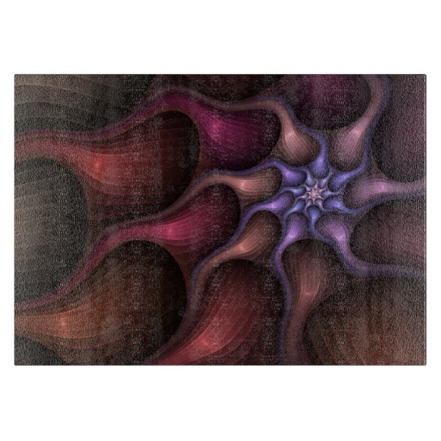 Tabla De Cortar Magnífico Resumen Brillante Fractal a rayas (Anverso)