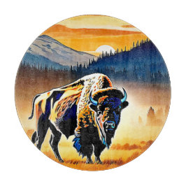 Tabla De Cortar Majestic Bison Sunset