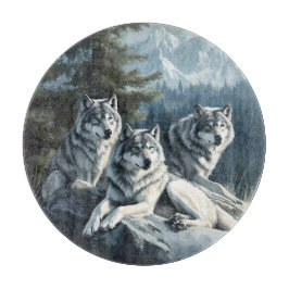 Tabla De Cortar Majestic Wolves Glass Cutting Board