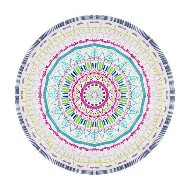 Tabla De Cortar mandala colorido (Anverso)