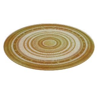 Tabla De Cortar Mandalá de oro y brillo