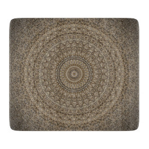 Tabla De Cortar Mandala dorada