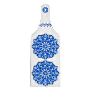 Tabla De Cortar Mandala en azul