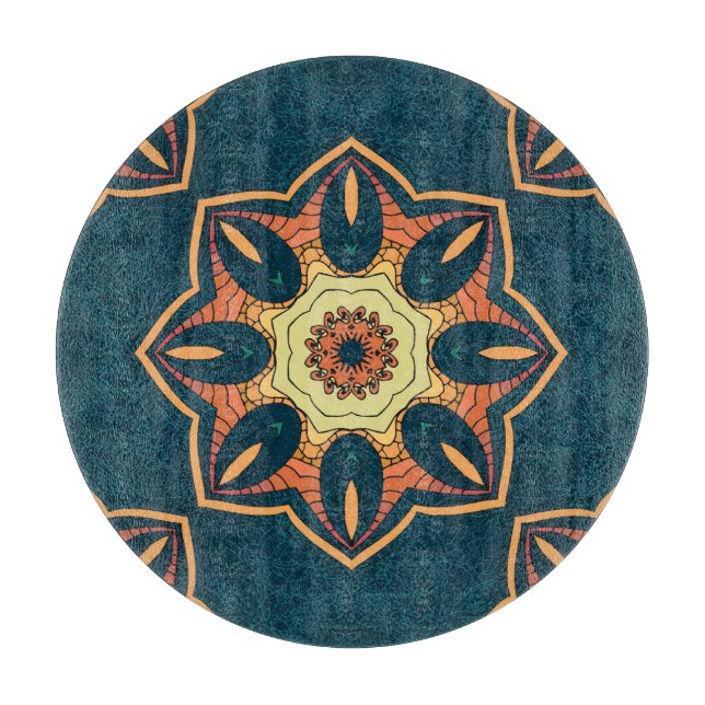 Tabla De Cortar Mandala étnica: patrón de cosecha ininterrumpida (Anverso)
