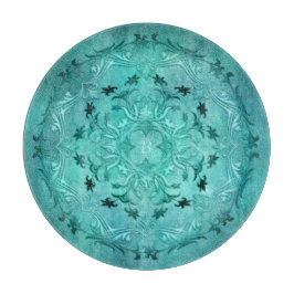 Tabla De Cortar Mandala floral étnica. Monograma