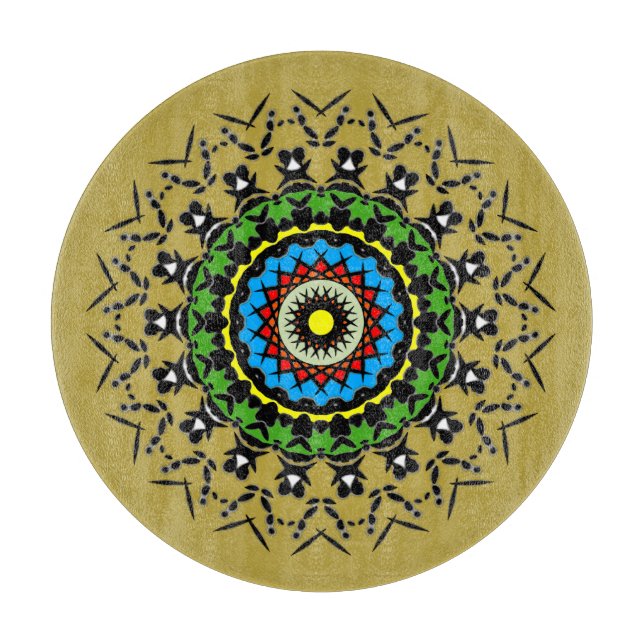 Tabla De Cortar Mandalá Floral Sin Costuras (Anverso)