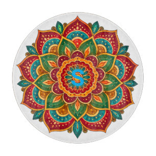 Tabla De Cortar Mandala Inicial Personalizada