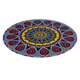 Tabla De Cortar Mandalá Retro Hippie Boho Chic Bohemio