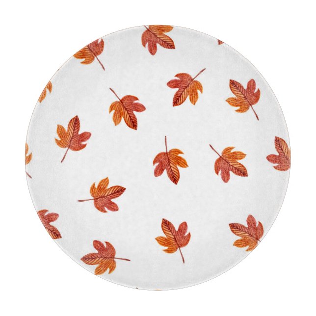 Tabla De Cortar Mano de acuarela de hojas de otoño dibujada (Anverso)
