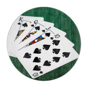 Tabla De Cortar Manos de Póquer - Flush Real - Juego de Espadas