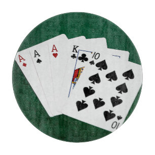 Tabla De Cortar Manos De Póquer - Tres De Un Tipo - As