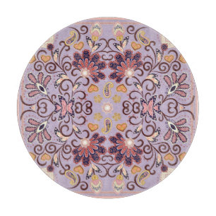 Tabla De Cortar Manteles florales indios: adorable patrón pastel