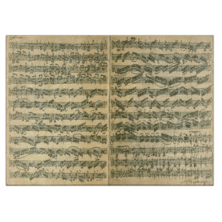 Tabla De Cortar Manuscrito de la música de Bach Chaconne para el