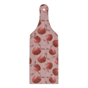 Tabla De Cortar Manzanas de invierno con tonos rojos apagados