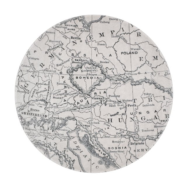 TABLA DE CORTAR MAPA: ALEMANIA Y AUSTRIA (Anverso)