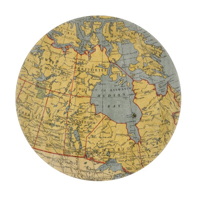 Tabla De Cortar Mapa antiguo de Canadá (Anverso)