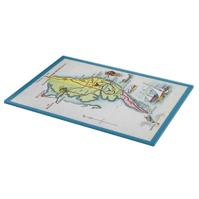 Tabla De Cortar Mapa antiguo de Delaware Maryland  (Borde)