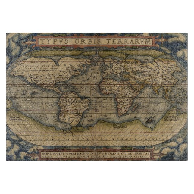 Tabla De Cortar Mapa antiguo del mundo (Anverso)