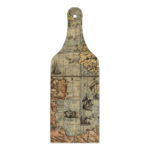 Tabla De Cortar Mapa Antiguo del Mundo de Forlani de 1565 Cartogra