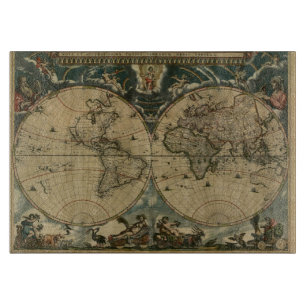 Tabla De Cortar Mapa Antiguo del Mundo para Amantes de la Historia
