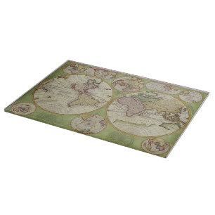 Tabla De Cortar Mapa Antiguo del Mundo para Amantes de la Historia