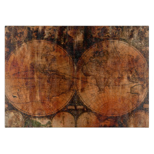 Tabla De Cortar Mapa Antiguo del Mundo Vintage para amantes de la