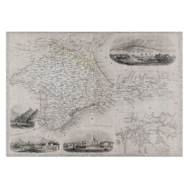Tabla De Cortar MAPA: CRIMEA, c1855 (Anverso)