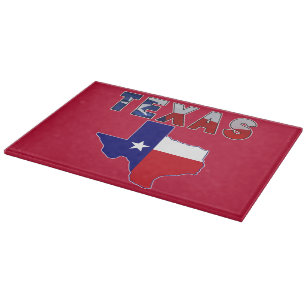 Tabla De Cortar Mapa de bandera con Texas