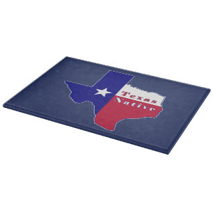Tabla De Cortar Mapa de bandera nativa de Texas