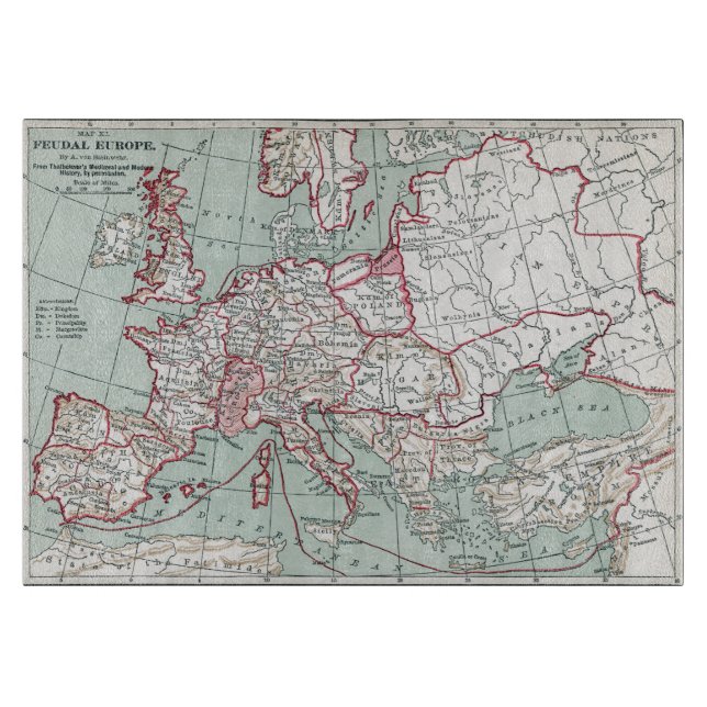 Tabla De Cortar MAPA De EUROPA, siglo XII (Anverso)