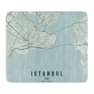 Tabla De Cortar Mapa de la ciudad de Estambul Turquía Diseño Mínim