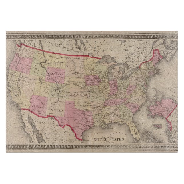 Tabla De Cortar Mapa de los Estados Unidos 5 (Anverso)