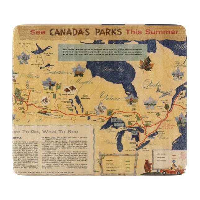 Tabla De Cortar Mapa de los parques de Canadá - de Canadá (Anverso)