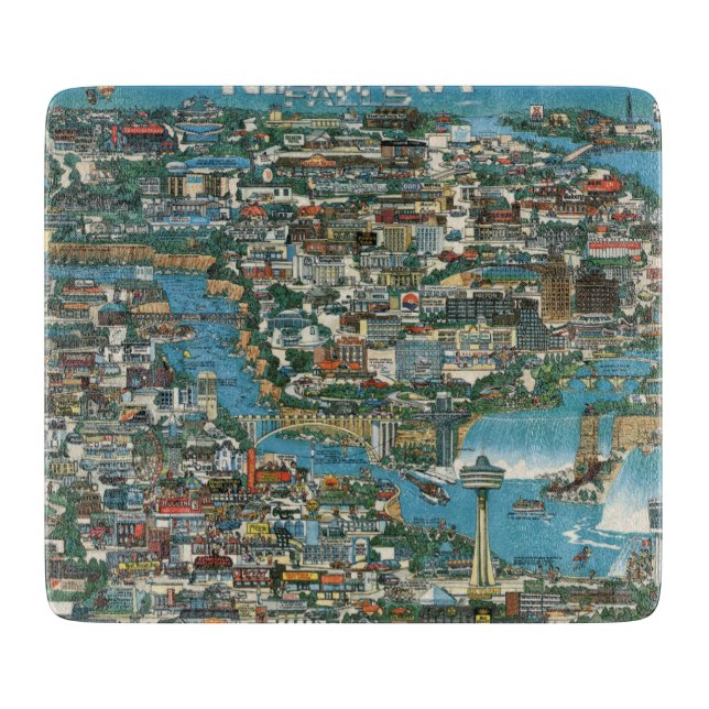 Tabla De Cortar Mapa de Niagara Falls (Anverso)