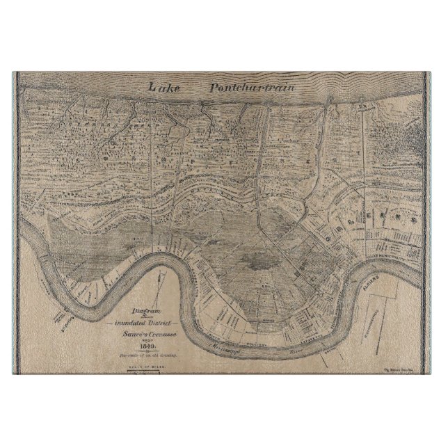 Tabla De Cortar Mapa de Nueva Orleans (Anverso)